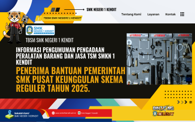 Informasi Pengumuman Pengadaan Peralatan Barang dan Jasa TSM SMKN 1 Kendit Penerima Bantuan Pemerintah SMK Pusat Keunggulan Skema Reguler Tahun 2025.